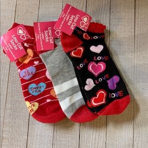 3 Pair Women’s Valentines Day Socks Low Cut Socks